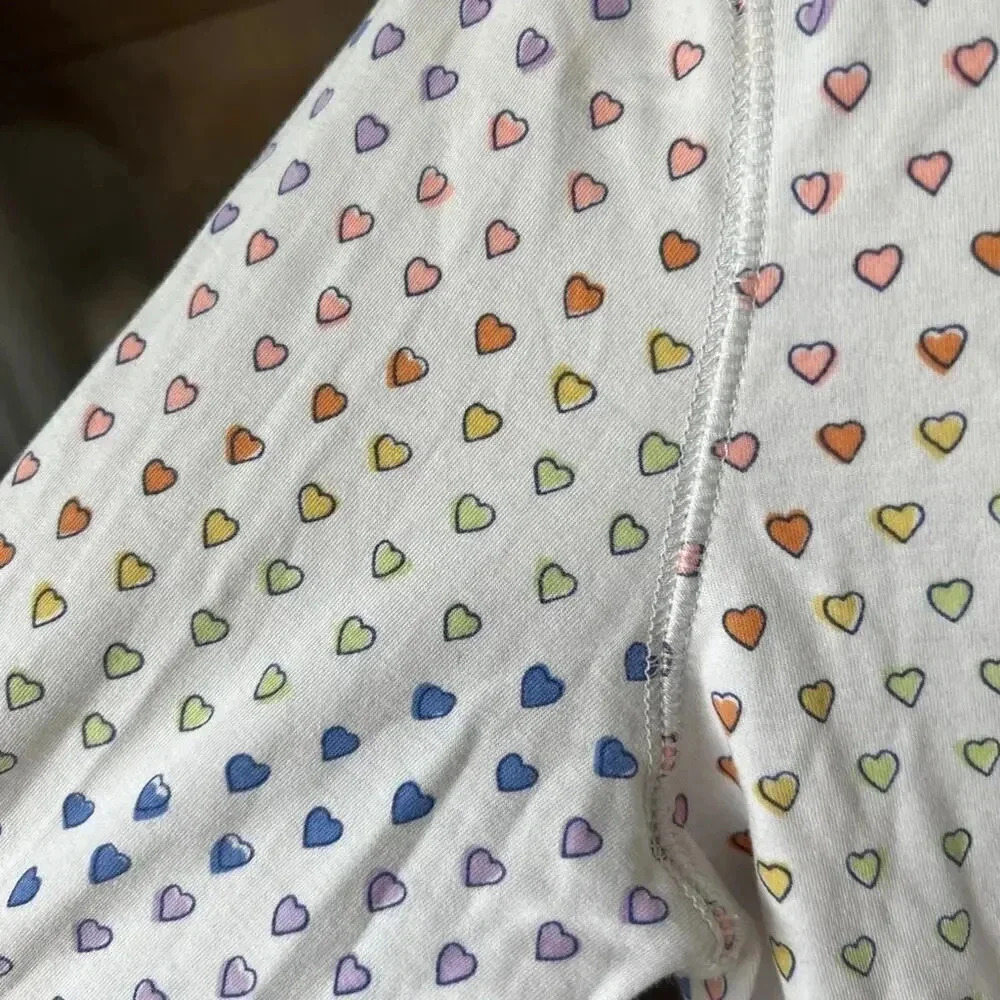 Roller Rabbit Pajamas Disco Rainbow Hearts long sleeve Henley button down top - Picture 3 of 8